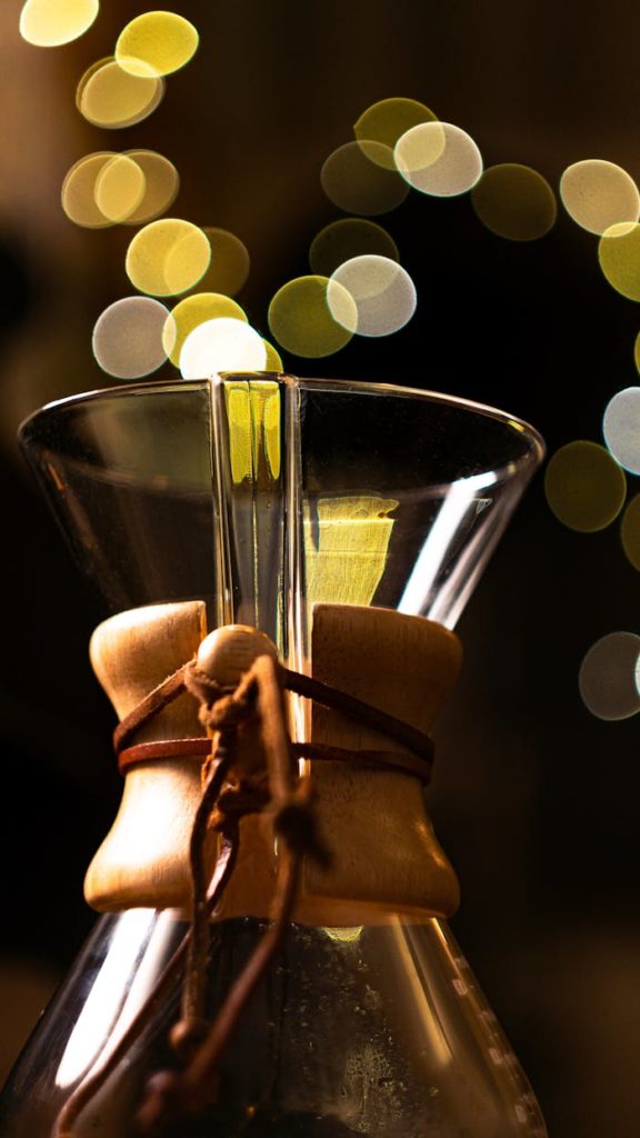 Close-up of Funnel of Pour-Over Coffee Maker